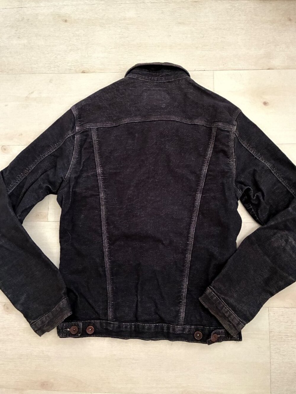 CQW Jeans Black Denim Only The Brave Trucker Jacket Men's Size Large Slim Fit - Picture 5 of 8
